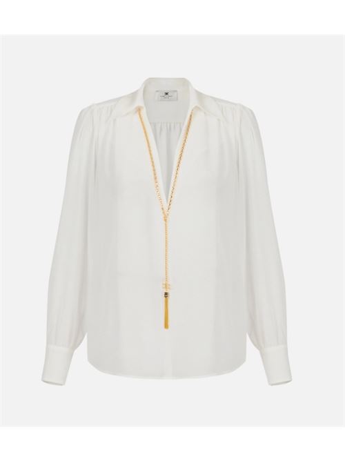 CAMICIA CON COLLANA ELISABETTA FRANCHI | CA13357E2360 Avorio